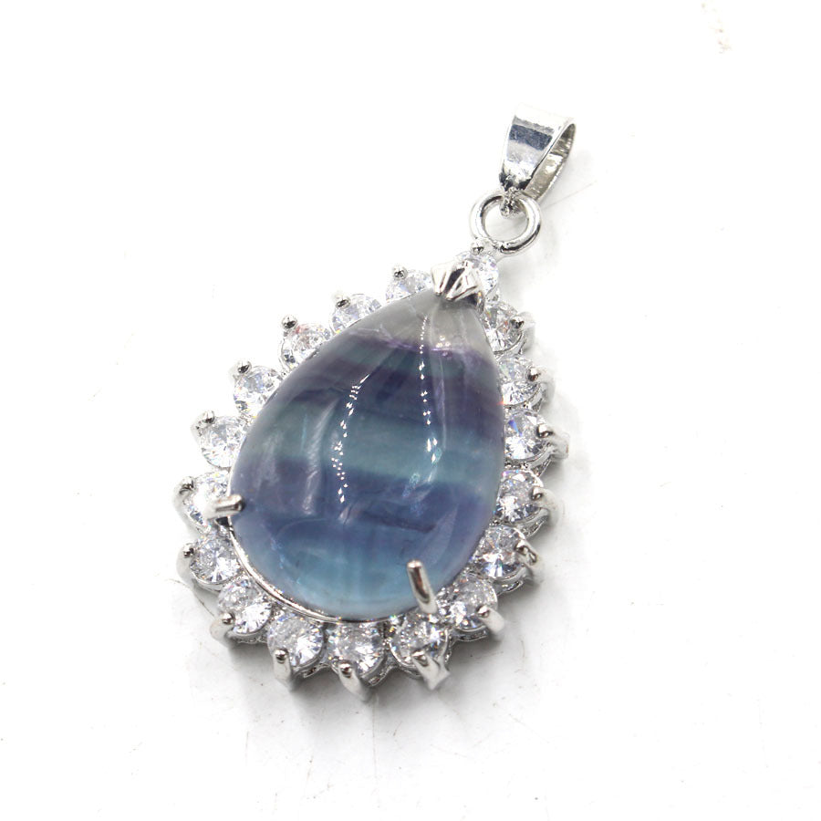Drop-shaped Crystal Inlaid Rhinestone Edge Fashion Pendant