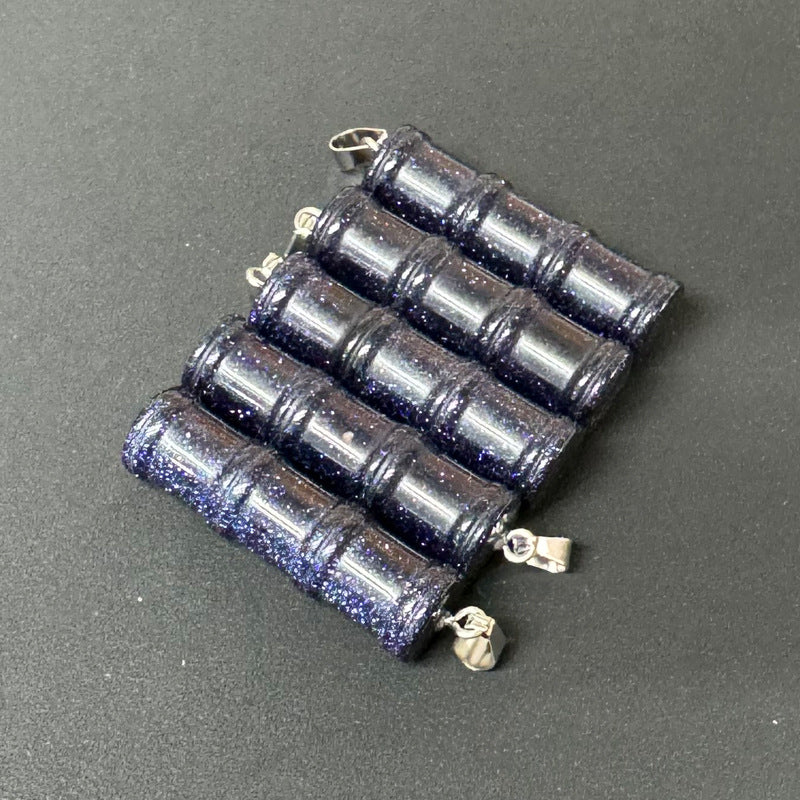 Bamboo Joint Natural Crystal Agate Stone Festival Pendants