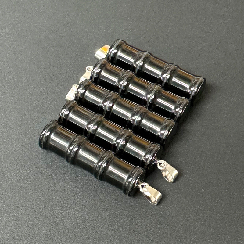 Bamboo Joint Natural Crystal Agate Stone Festival Pendants