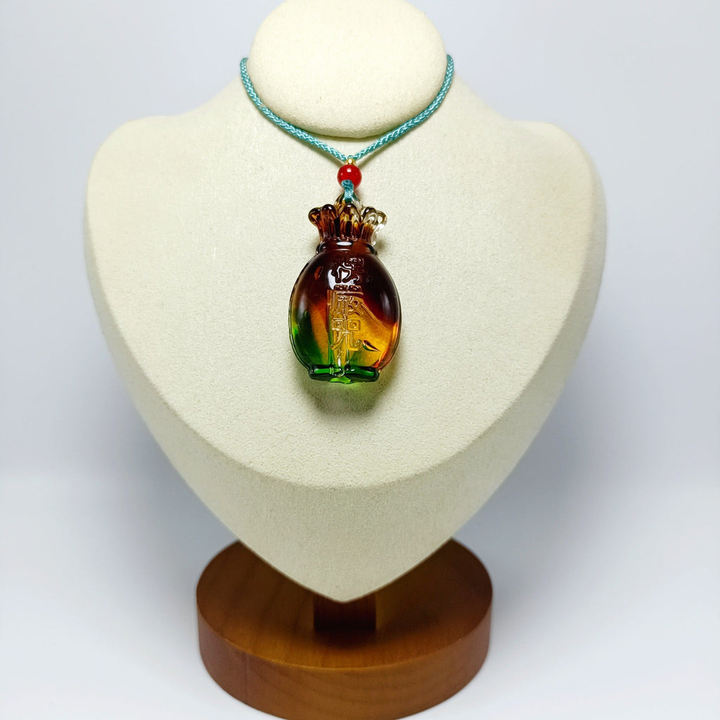 Jade Glass Dark Green Light Smooth Small Goldfish All Kinds Pendant