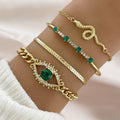 Retro Diamonds Eyes Snakelike Winding Creative Opening Diamond Bracelets
