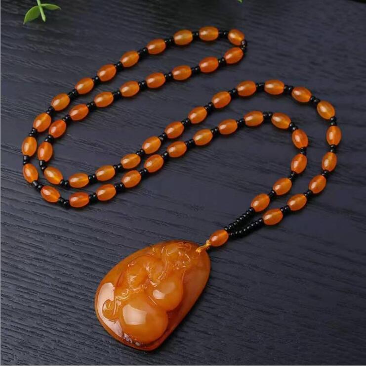 Women's & Men's Peace Buckle Lucky Gourd Long Sweater Pendant