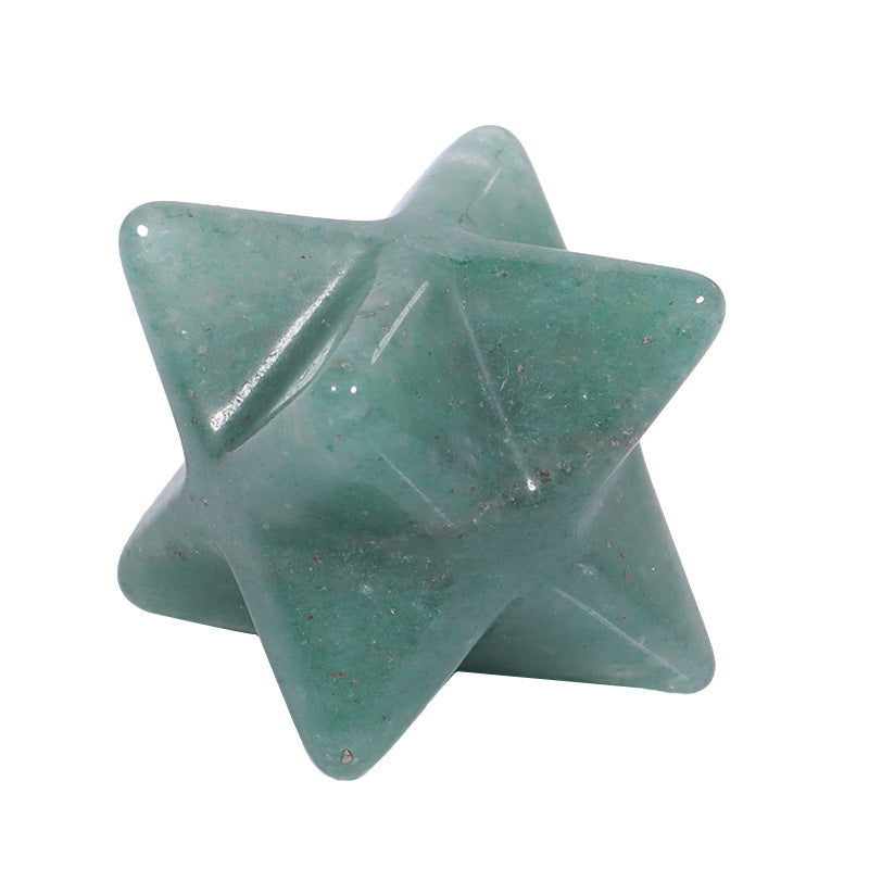 Natural Crystal Stone Six-pointed Star Three-dimensional Of Pendants