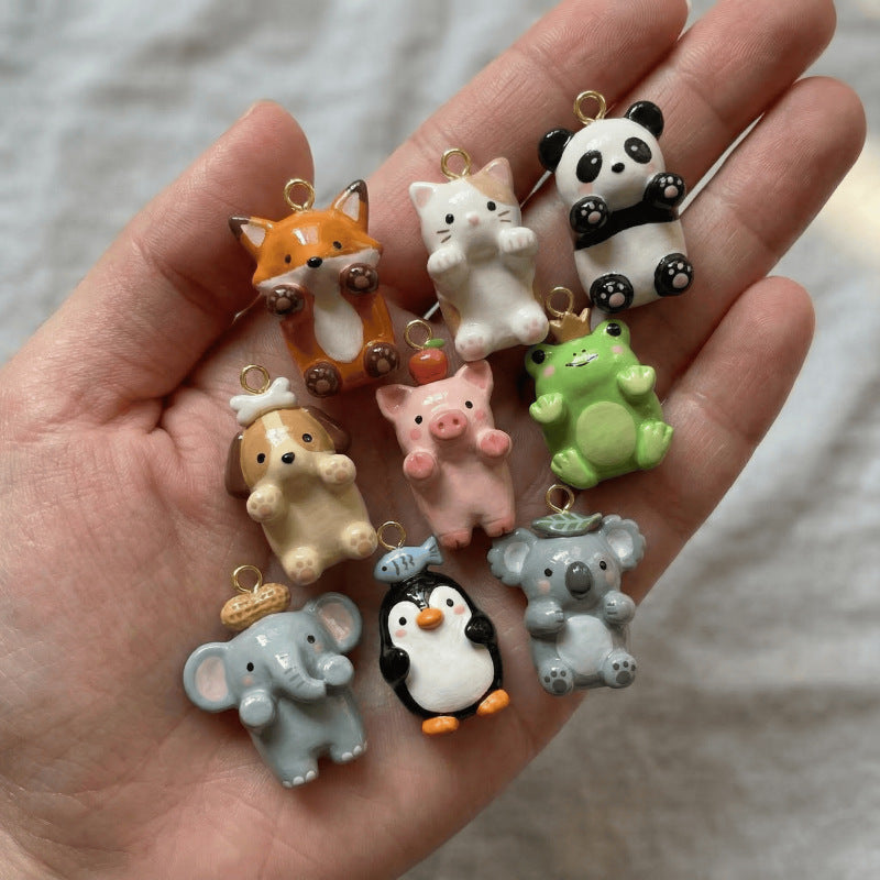 Small Animal Series Fox Kitten Frog Pendant