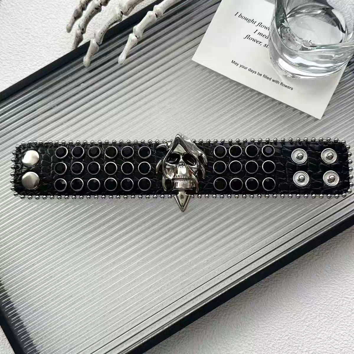 Dark Hot Style Leather Cross Retro Personality High Sense Fashionable Bracelets