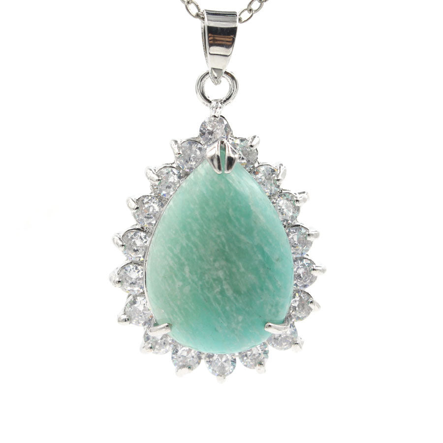 Drop-shaped Crystal Inlaid Rhinestone Edge Fashion Pendant