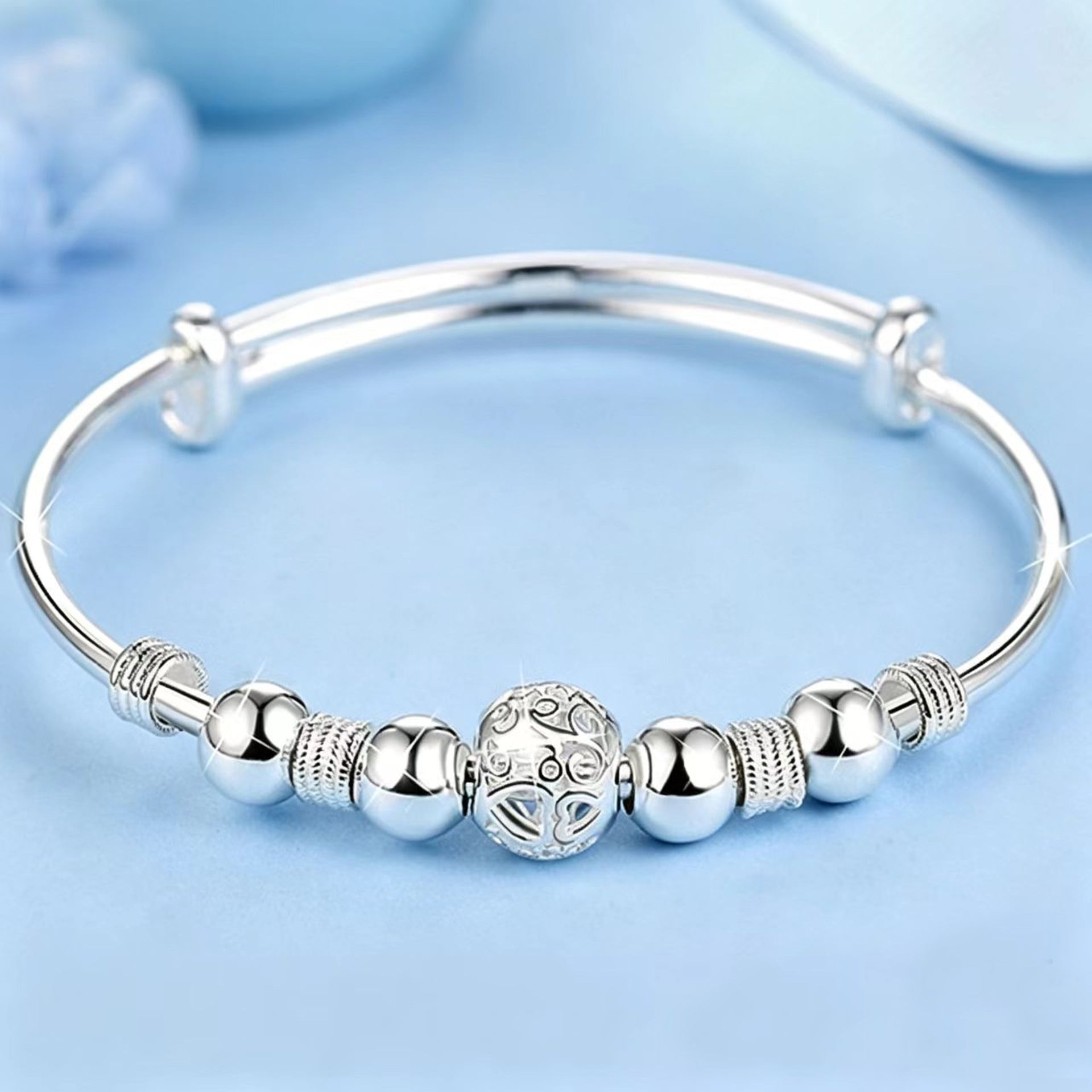 Sayonara Peach Blossom Transfer Beads Push Pull Bracelets