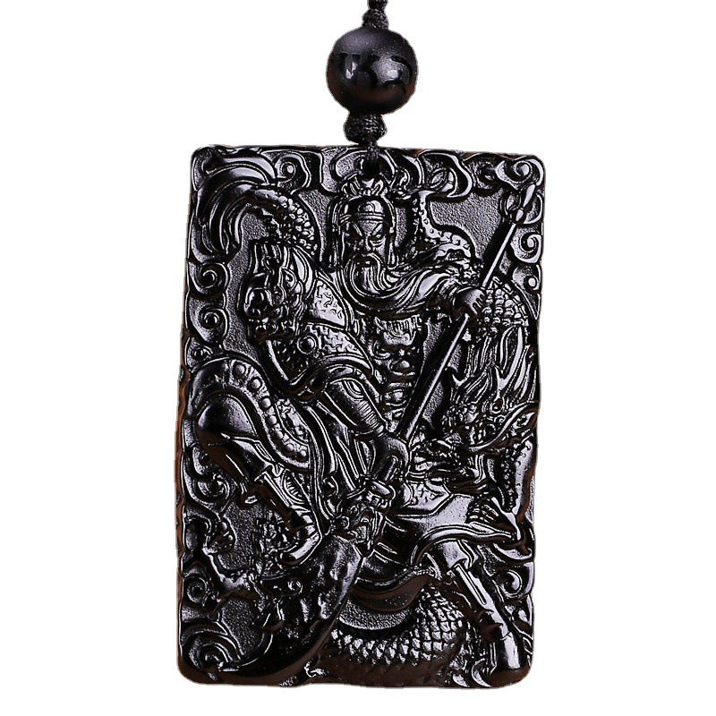 Men's Natural Icy Dragon Yu God Of Pendant