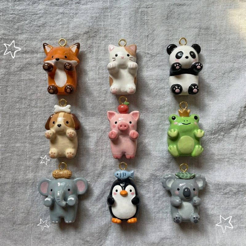 Small Animal Series Fox Kitten Frog Pendant