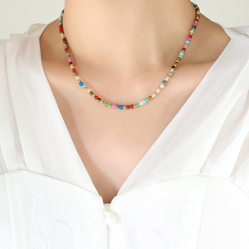 Natural Stone Titanium Steel Bead Bohemian Ethnic Bracelets