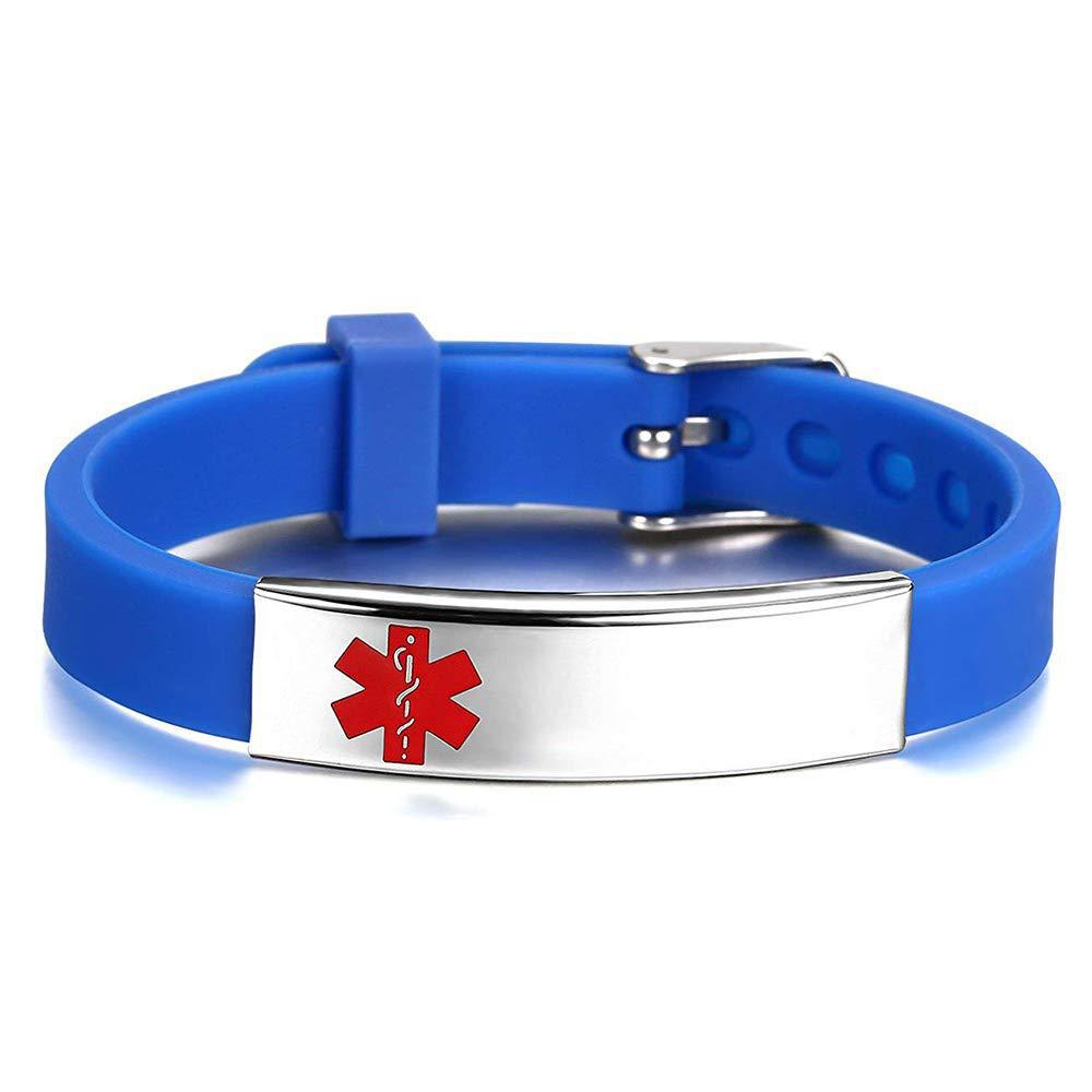 Fashion Silicone Titanium Steel Curved Medical Bracelets