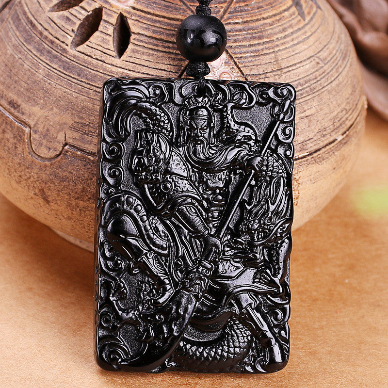 Men's Natural Icy Dragon Yu God Of Pendant