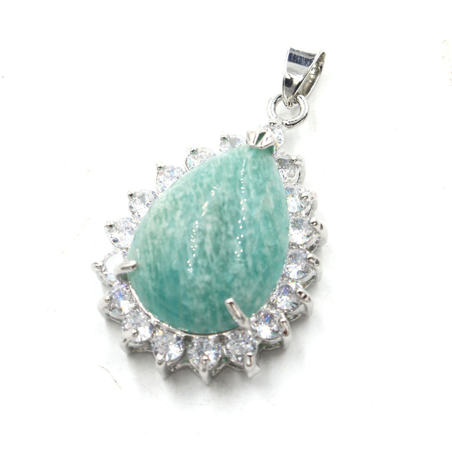 Drop-shaped Crystal Inlaid Rhinestone Edge Fashion Pendant