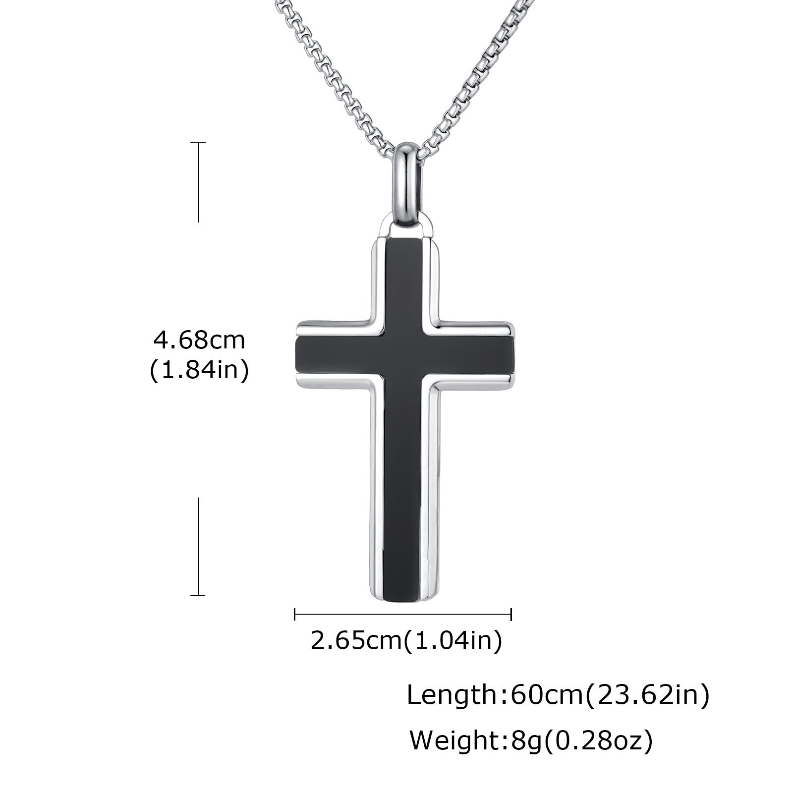 Man's Stainless Steel Cross Turquoise Natural Tiger Eye Sweater Pendant