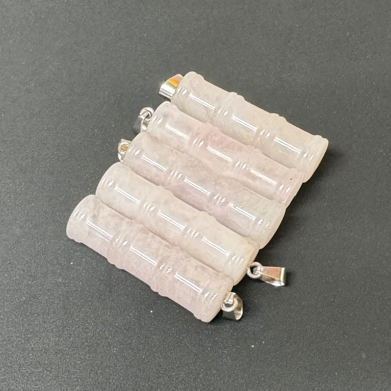 Bamboo Joint Natural Crystal Agate Stone Festival Pendants