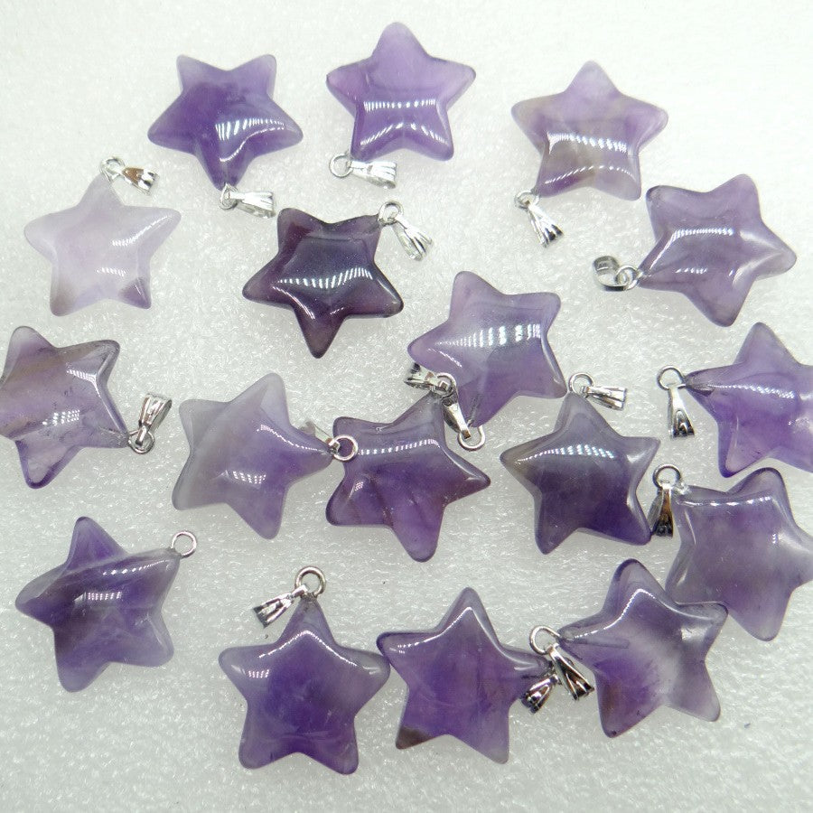 Natural Stone Crystal Agate Five-pointed Star Pendants