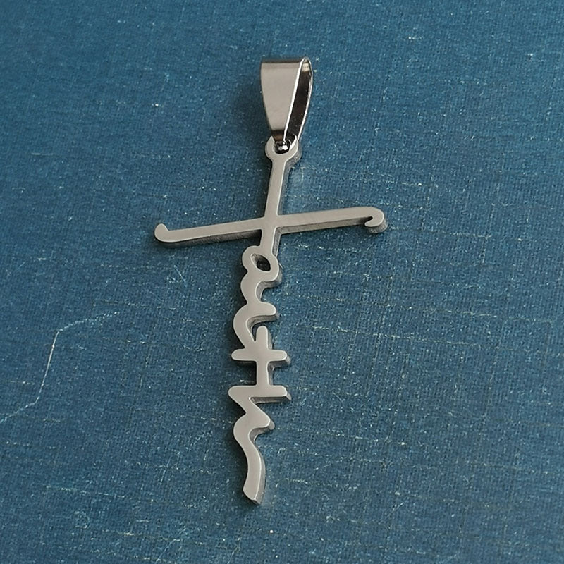 Men's Titanium Steel Fashion Cross Letter Hip Pendant