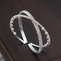 Women's Zircon Cross Open Simple Light Luxury French Bracelet