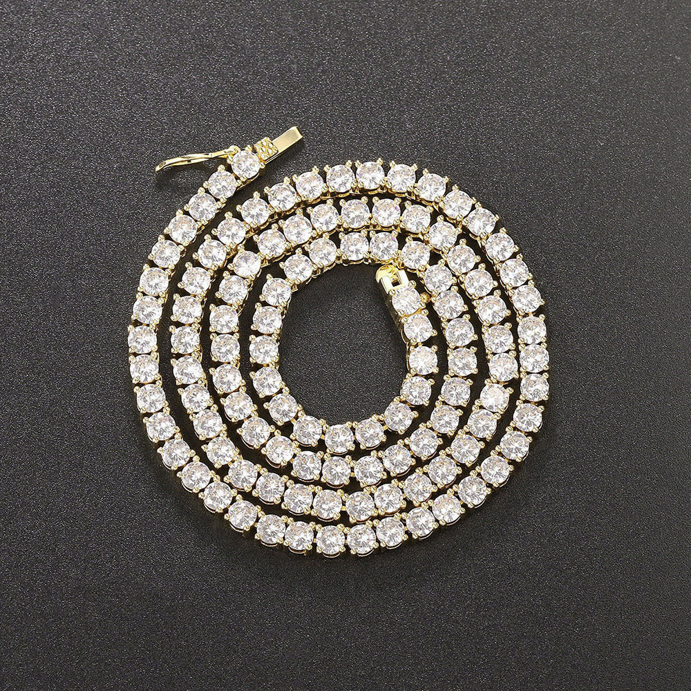 Full Diamond Tennis Single Row Copper Inlaid Zircon Duck Tongue Jewelry Set