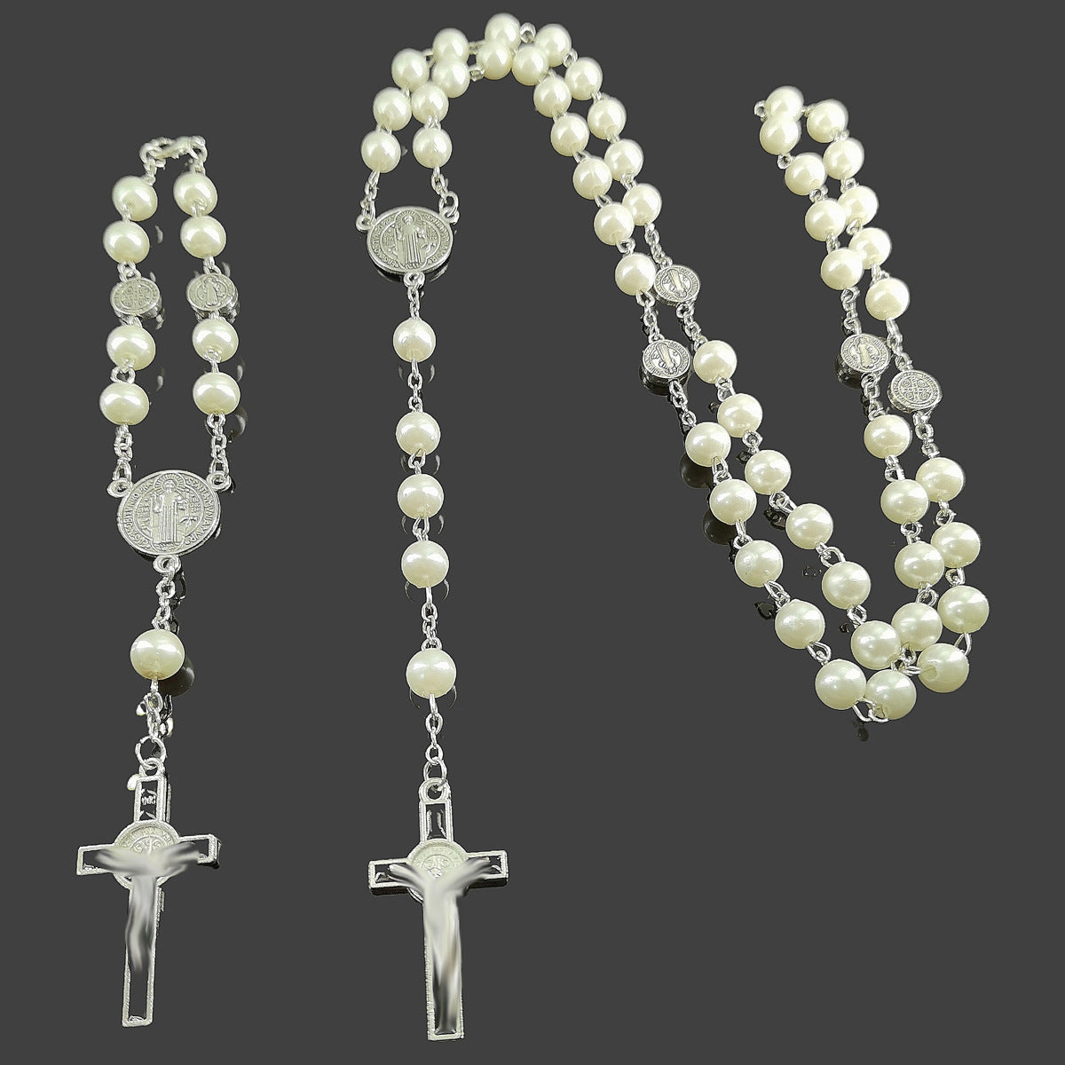 Geometric Imitation Pearl Long Sweater Decorations Jewelry Set