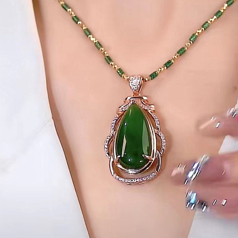 Women's Sense Niche Trendy Agate Water Drop Pendants