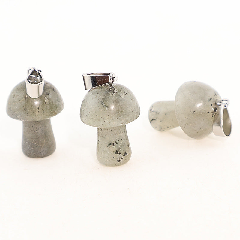 Natural Crystal Jade Mushroom Tigereye Pink Pendant