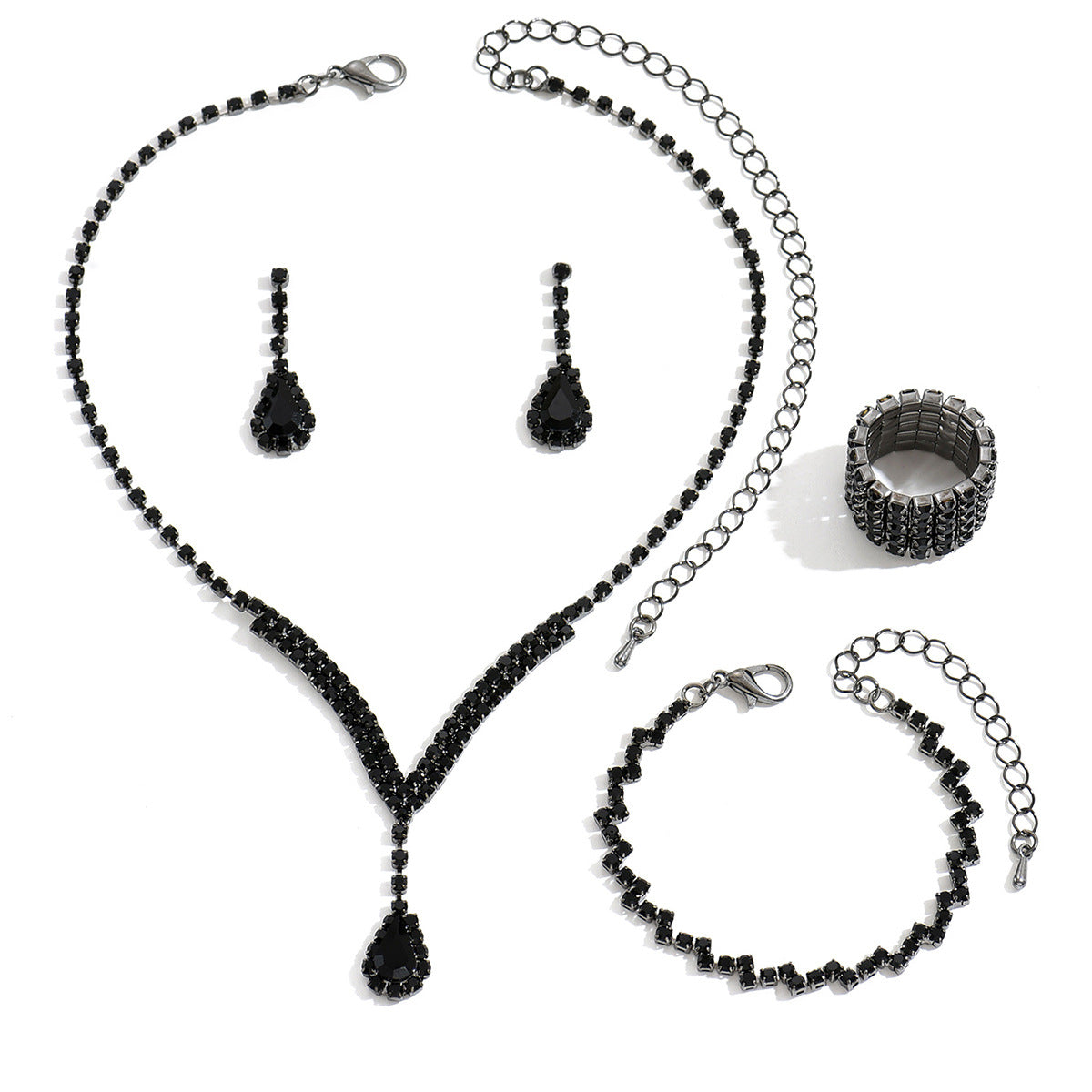 Attractive Casual Bridal For Rhinestone Wedding Jewelry Set
