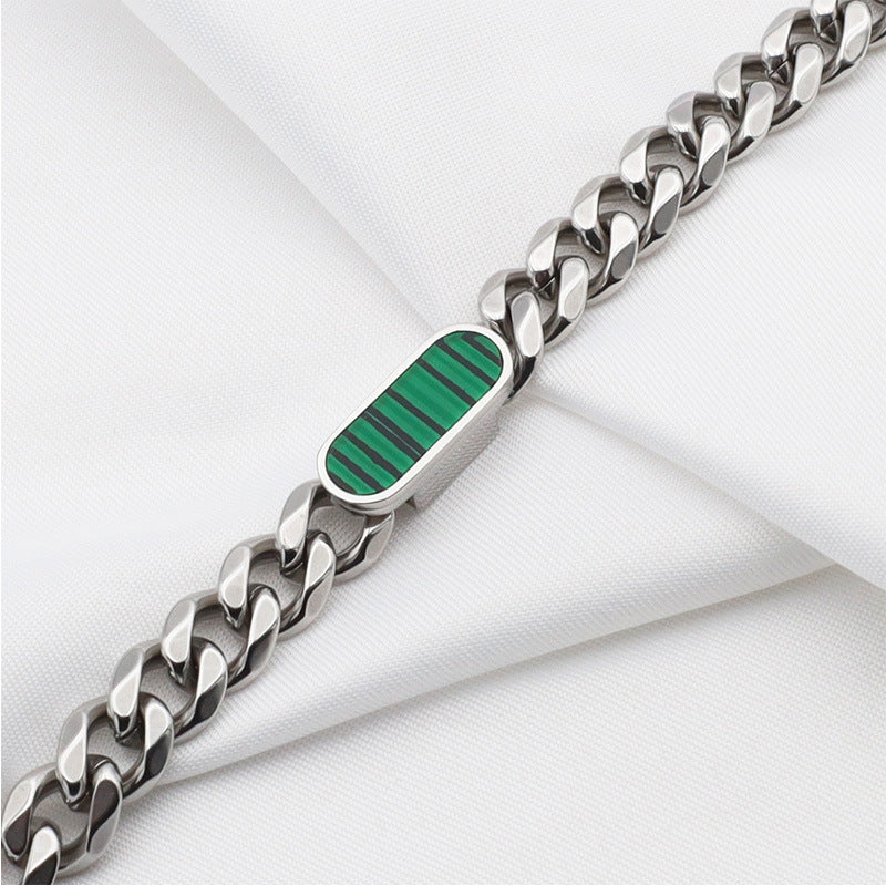 Women's Titanium Steel Rectangular Shell Six-sided Grinding Jewelry Set