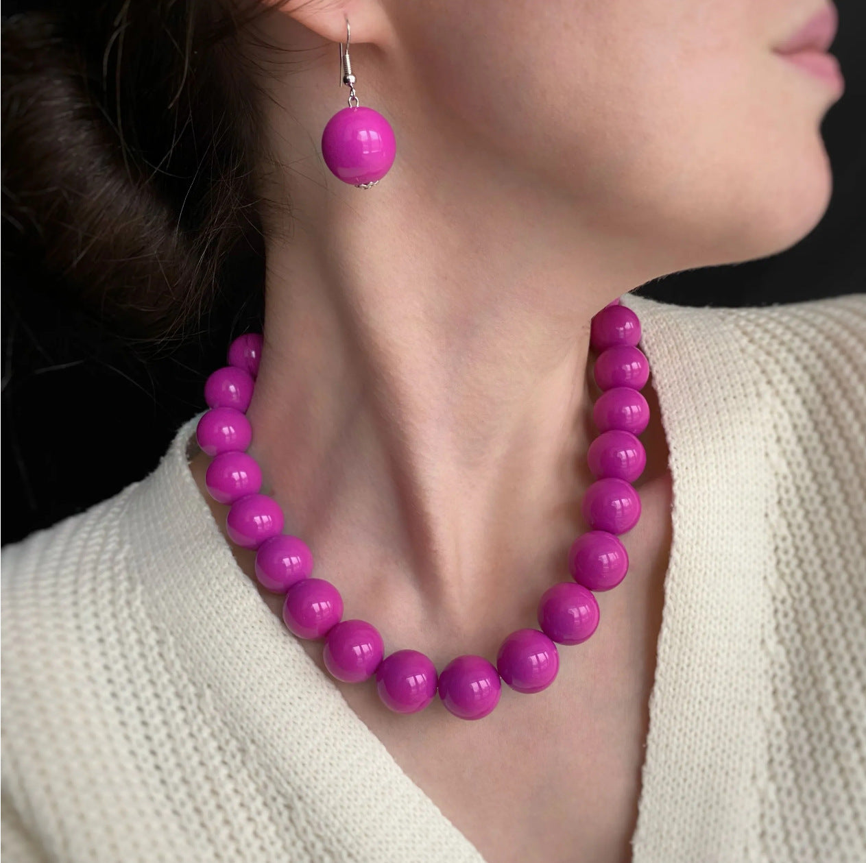Design Round Beads Handmade Beaded Niche Vintage Necklaces
