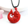 Cinnabar Red Sand Auspicious Koi Emperor Pendant
