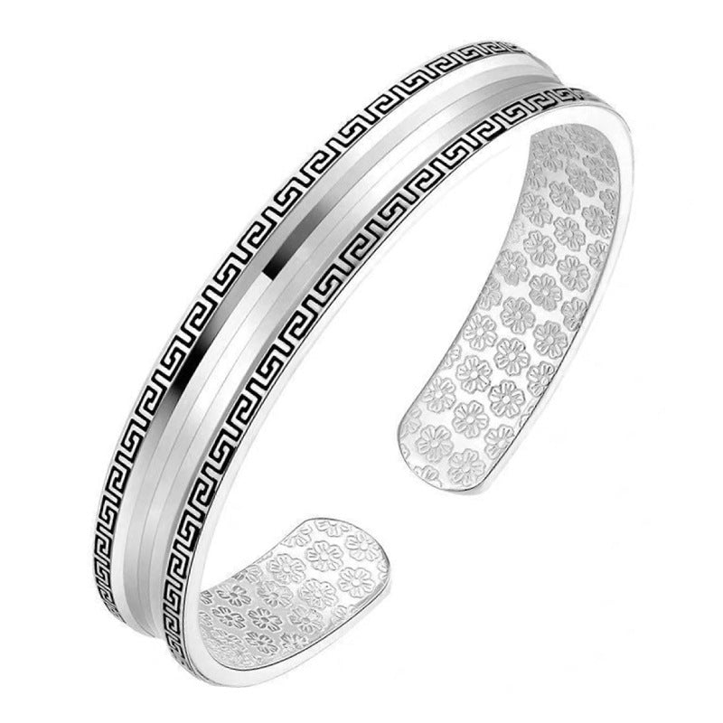 Men's Texture Open Hand Solid Ripple Concave Bracelet