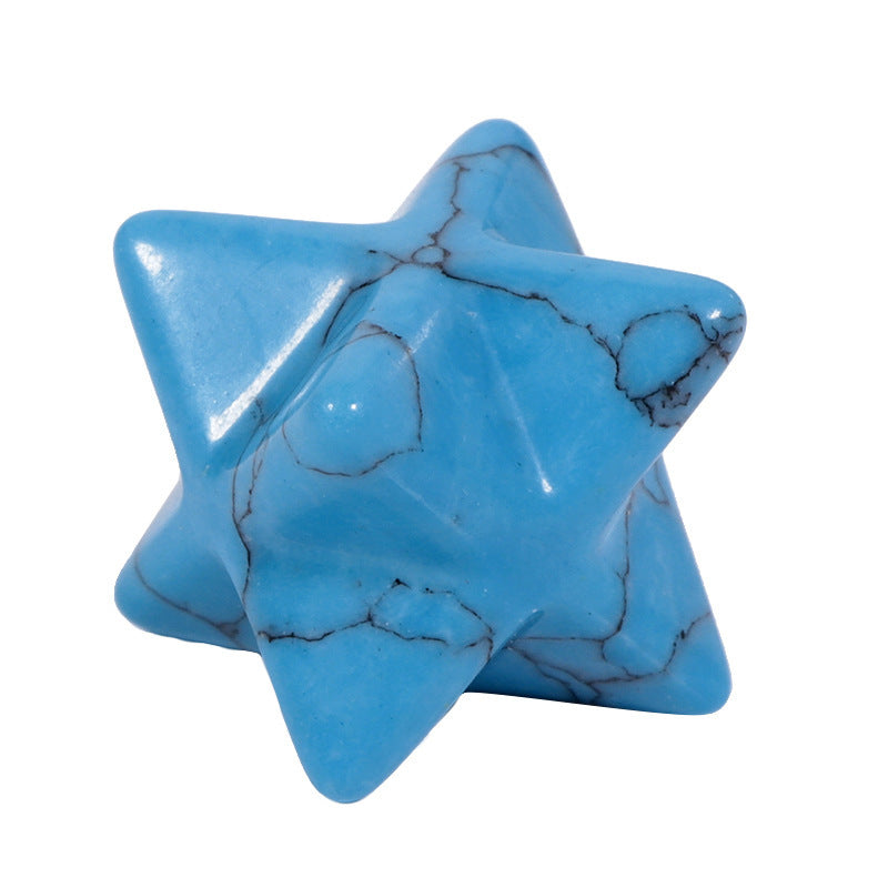 Natural Crystal Stone Six-pointed Star Three-dimensional Of Pendants
