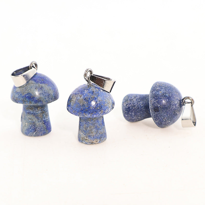 Natural Crystal Jade Mushroom Tigereye Pink Pendant