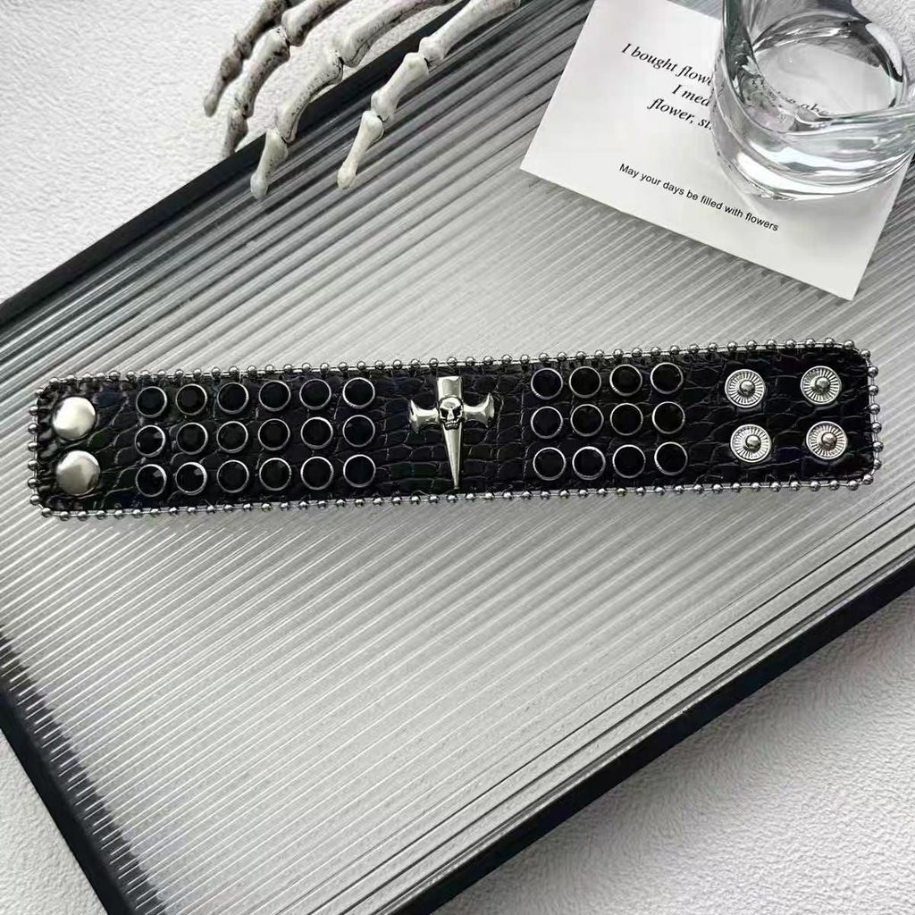 Dark Hot Style Leather Cross Retro Personality High Sense Fashionable Bracelets