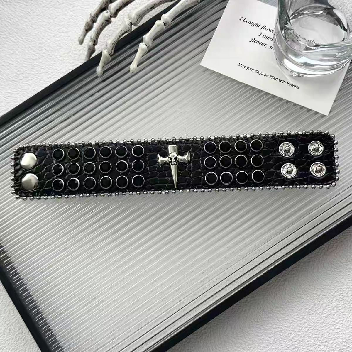 Dark Hot Style Leather Cross Retro Personality High Sense Fashionable Bracelets