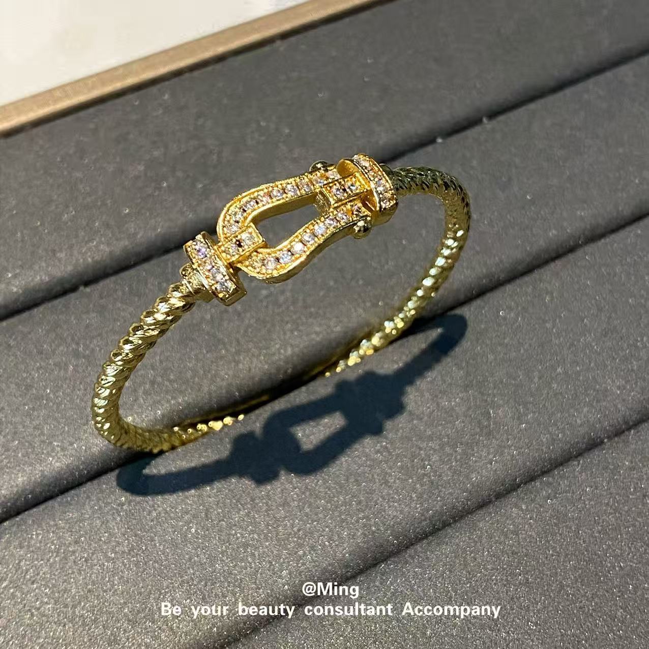 Bright Zircon Fashion Trendy Personalized Opening Full Bracelets