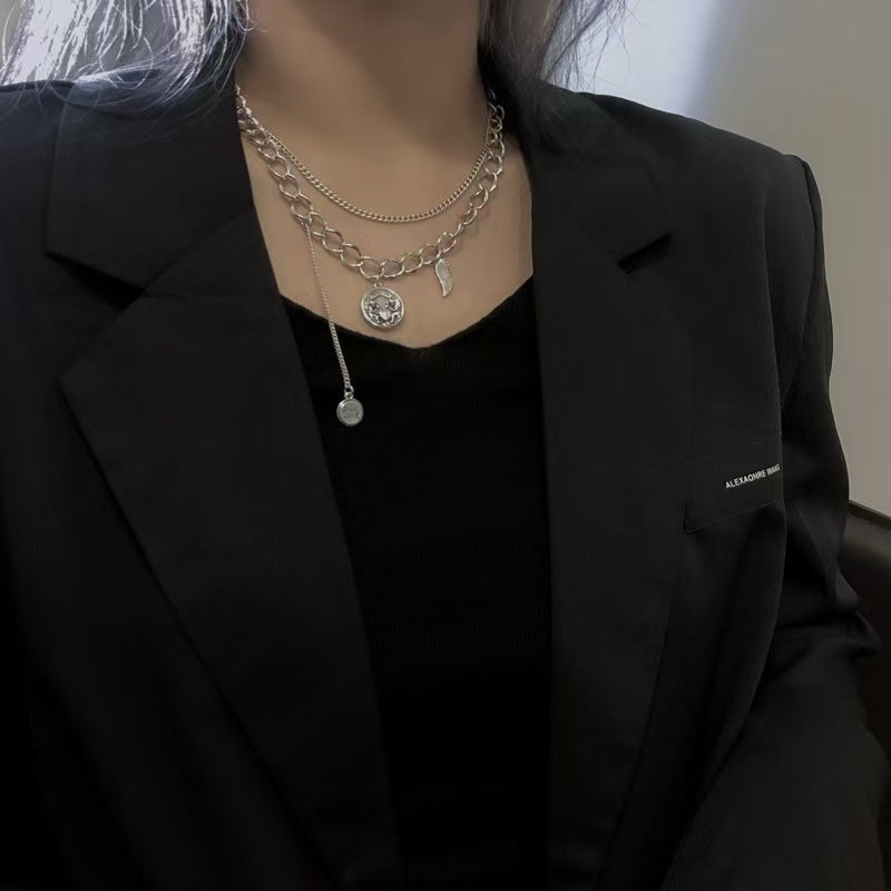 Women's & Men's Pearl Cross Hip Hop Niche Design Clavicle Necklaces