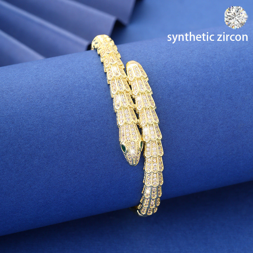 Personality Retro Snake-shaped Female Open Full Bracelet