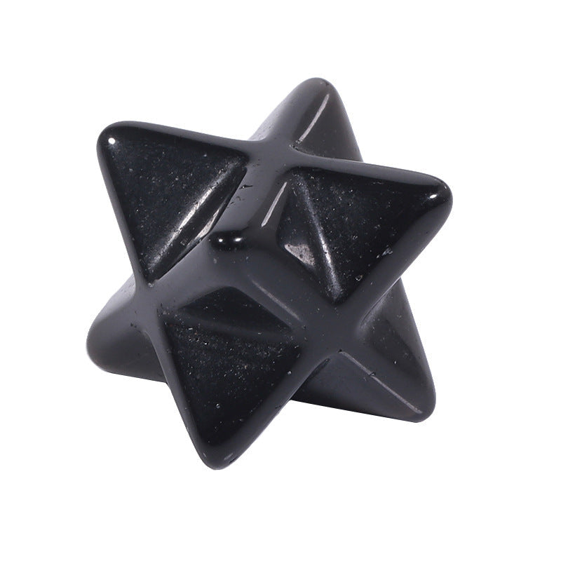 Natural Crystal Stone Six-pointed Star Three-dimensional Of Pendants