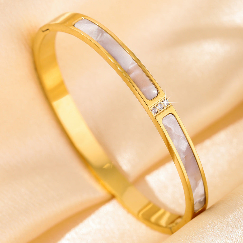 Titanium Steel High-grade Retro Chinese Flower Bow Fashionable Bracelet