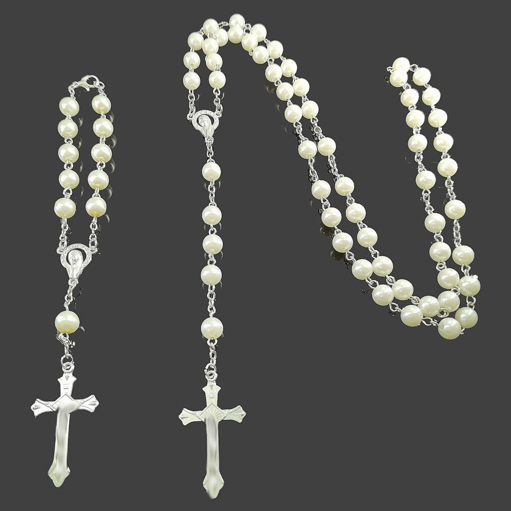 Geometric Imitation Pearl Long Sweater Decorations Jewelry Set