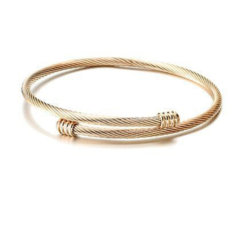 Steel Wire Rope Open Heart Stainless Bracelet