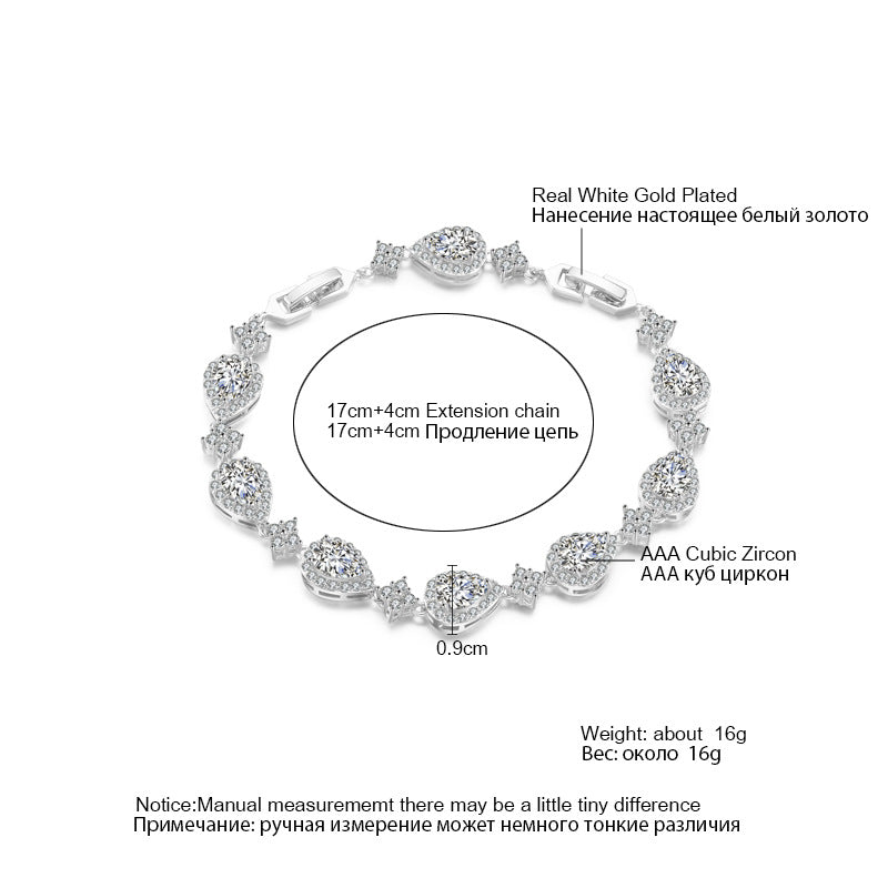 Women's Classic Water Drop Zircon Fashion Personalized Bridal Bracelet