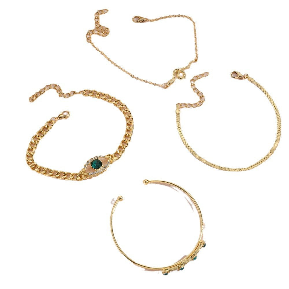 Retro Diamonds Eyes Snakelike Winding Creative Opening Diamond Bracelets