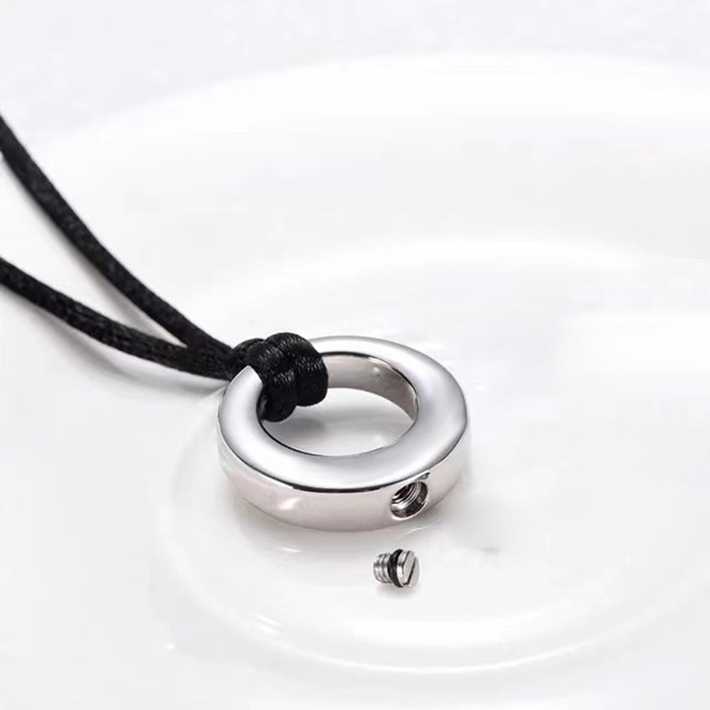 Steel Hollow Round Perfume Bottle For Relatives Lovers Pet Memorial Pendant