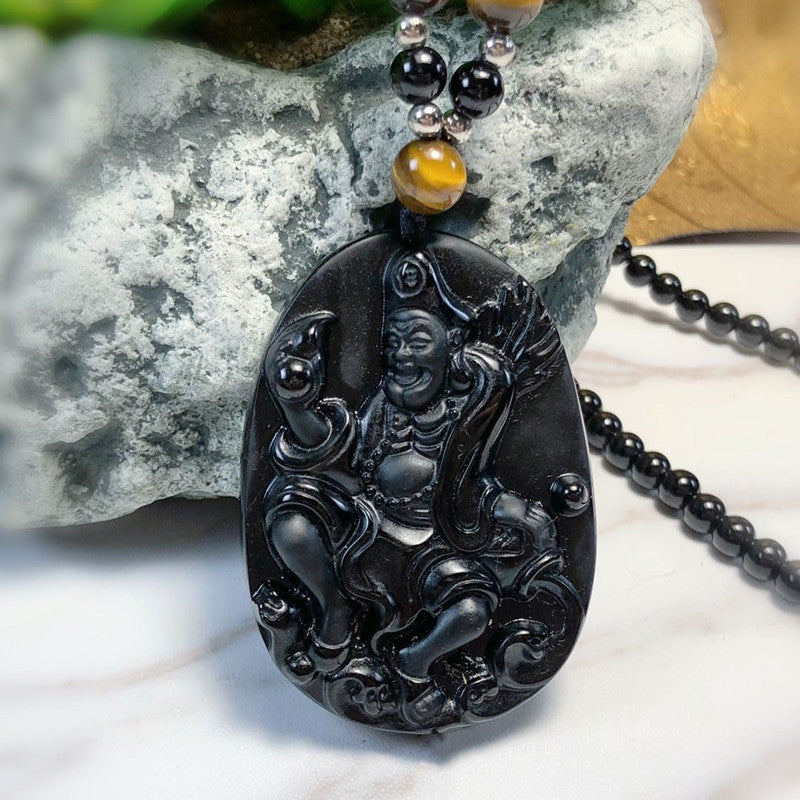 Crystal Taoist Master Full Obsidian Arhat Pendants
