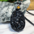Crystal Taoist Master Full Obsidian Arhat Pendants