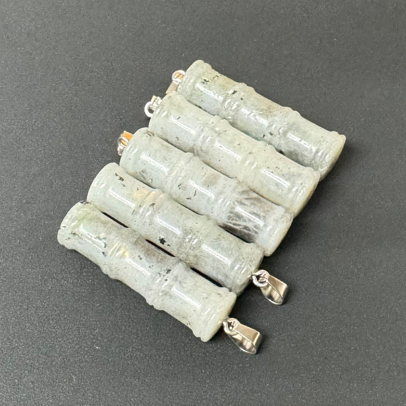 Bamboo Joint Natural Crystal Agate Stone Festival Pendants
