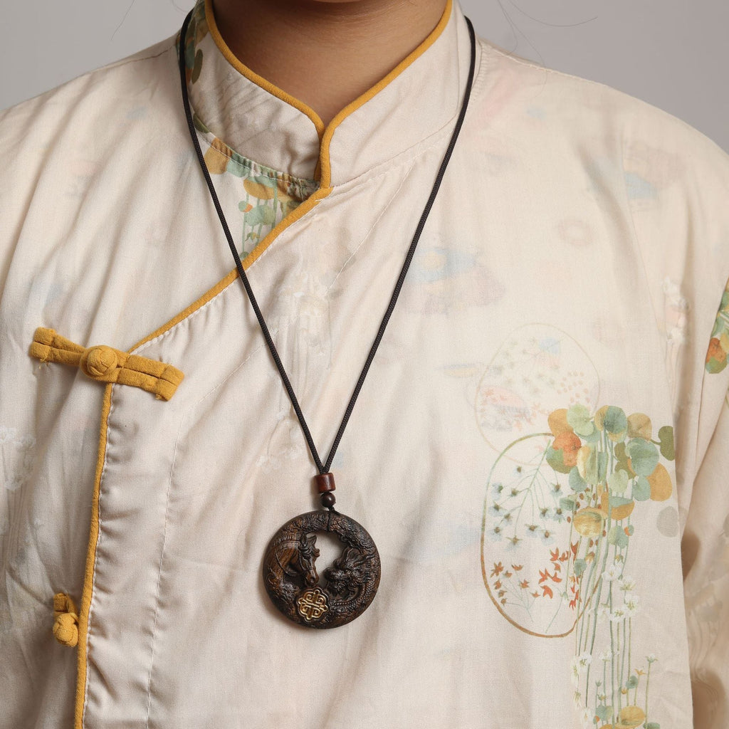 Powerful Dragon Horse Spirit Hollow Inlaid Personalized Pendant