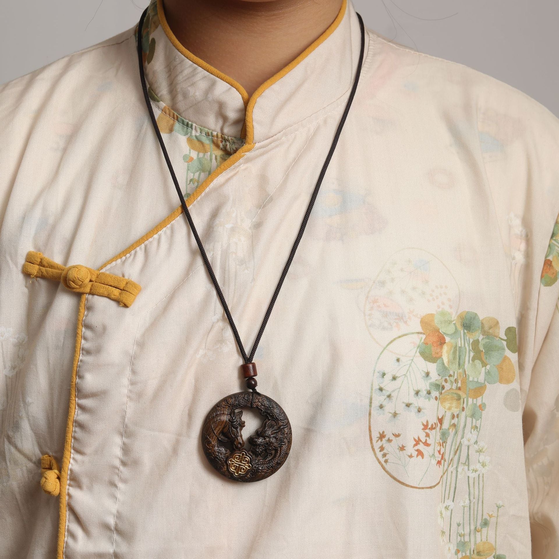Powerful Dragon Horse Spirit Hollow Inlaid Personalized Pendant